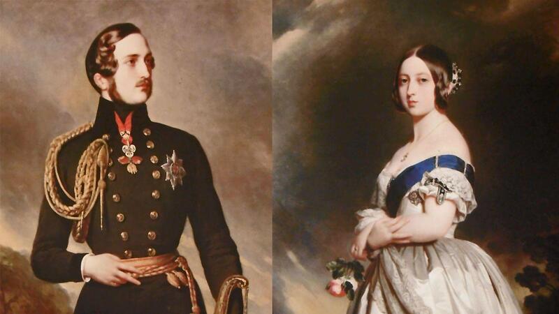 Prinz Albert und Queen Victoria, Gem&auml;lde von Winterhalter, heute auf  Schloss Callenberg.