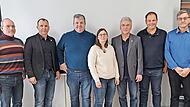 Neuwahlen des Unterfr&auml;nkischen Imker-Bezirksvorstands: Auf dem Bild sind Stefan Neumann, Stefan Spiegl, Richard W&ouml;ber, Silke Zoth, Matthias Meidel, Jochen Huppmann, Dr. Werner Hornung.