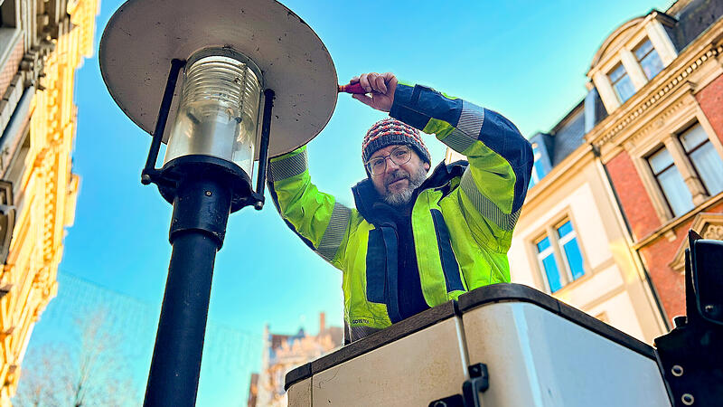 In Coburg werden Straßenlaternen auf LED umgerüstet