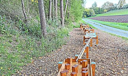 Der Kugelbahnenweg wurde um neue Themenstationen erweitert.Wegepaten Burgpreppach Der Kugelbahnenweg wurde um neue Themenstationen erweitert.Wegepaten Burgpreppach