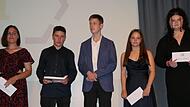 Abschlussfeier der Dr.-Auguste-Kirchner-Realschule Haßfurt: Manjana Lenhart, Jan Kuchar, Hannes Weber sowie Sina Bedenk und Mia Moser erzielten jeweils die besten Gesamtleistungen (von links). Sina Bedenk und Mia Moser waren zugleich auch die Best...