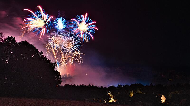 Der sch&ouml;ne Blick von Seelach aus aufs Feuerwerk.