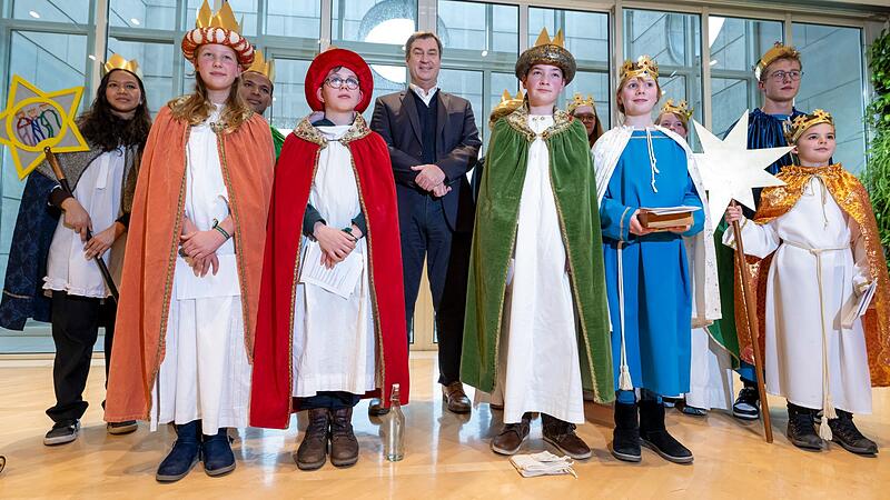 Ministerpr&auml;sident S&ouml;der empf&auml;ngt Sternsinger
