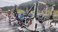 Feuer auf der Autobahn