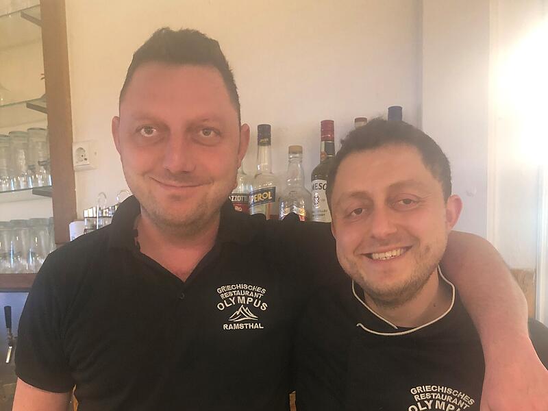 Gasthaus Olympus Ramsthal Stathis, rechts Lampis