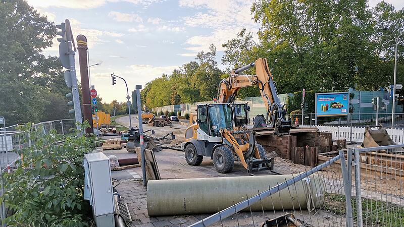 Blick auf die Baustelle Forchheimer Stra&szlig;e: Alles l&auml;uft nach Plan.