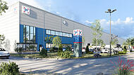 So soll das neue Logistikzentrum der Prodinger-Gruppe aussehen. Gemeinsam mit der P3 Logistic Parks GmbH, einem Entwickler von Logistikimmobilien, entsteht im Gewerbegebiet Bad Rodach in Richtung Elsa eine moderne Anlage mit rund 36.000 Quadratmeter Gesamtmietfl&auml;che.