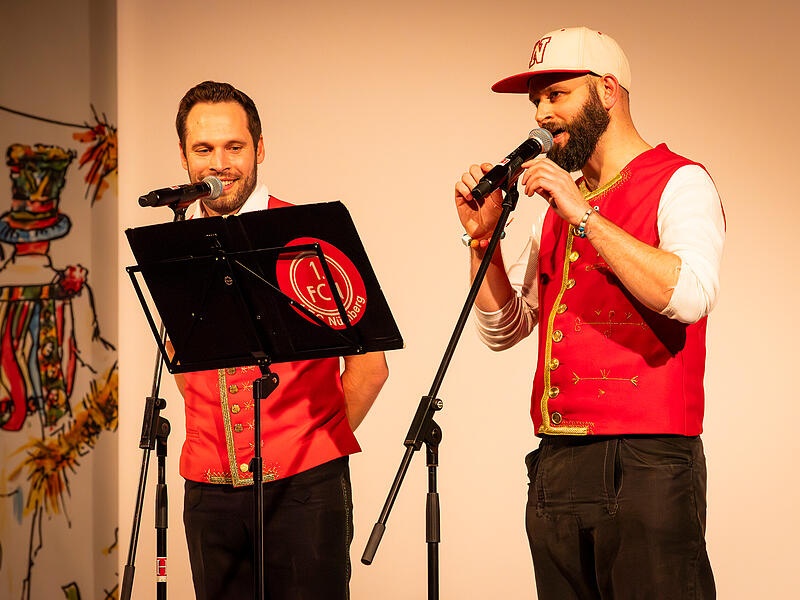 &bdquo;Bleedwaafer&ldquo; Johannes Steinert (links) und Steffen Wolf (rechts), der sp&auml;ter mit dem &bdquo;Till von Franken&ldquo; ausgezeichnet wurde.