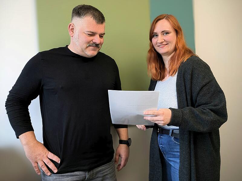 Mario-Christian Schmidt und Amelie Fuchs vom Amt für soziale Angelegenheiten der Stadt Bamberg.