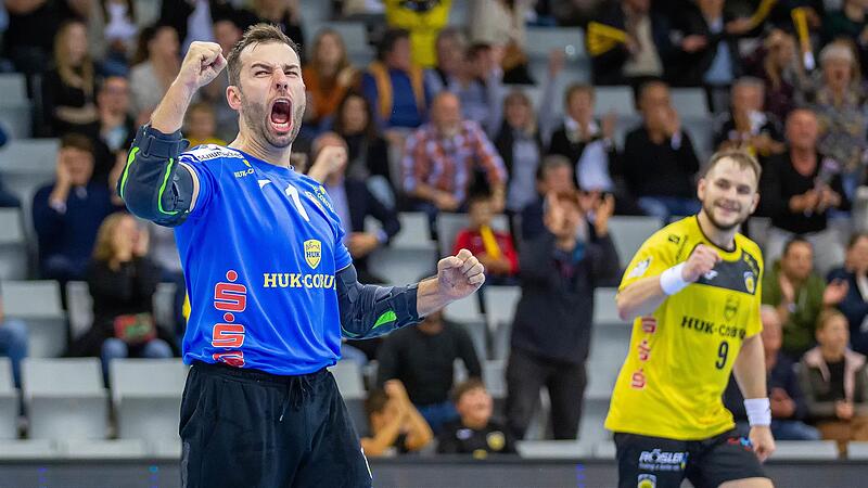 Raus mit den Emotionen: HSC-Torwart Kristian van der Merwe zelebriert eine Parade gegen N-Lübbecke.