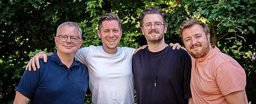Jörn Paessler, Patrick Gebhardt, Patrick Niedermayer und Michael Schindler begeistern für den Klimaschutz.