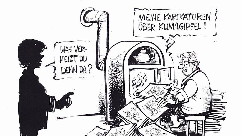 Auch diese Haitzinger-Karikatur aus dem Jahr 2018 ist im Stadtmuseum Herzogenaurach zu finden.
