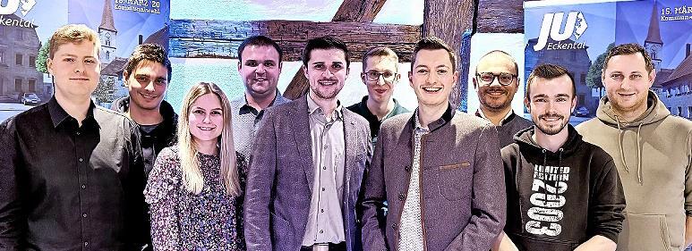 Die Kandidaten der JU Eckental f&uuml;r die Gemeinderatswahl am 8. M&auml;rz.