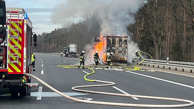 Lkw-Brand bei He&szlig;dorf