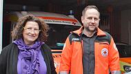 BRK-Kreisgeschäftsführerin Margit Schmaus mit dem neuen Leiter des Rettungsdienstes, Christian Ganzinger. BRK-Kreisgeschäftsführerin Margit Schmaus mit dem neuen Leiter des Rettungsdienstes, Christian Ganzinger.