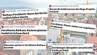 Seit fünf Jahren ist das historische Rathaus Forchheims größte Baustelle. Seit dieser Aufnahme im Jahr 2022 hat sich zwar einiges getan, aber das Mammutprojekt ist längst nicht im Ziel. Kostenexplosion, Verzögerungen und archäologische Wunder: Was bislang alles geschehen ist.