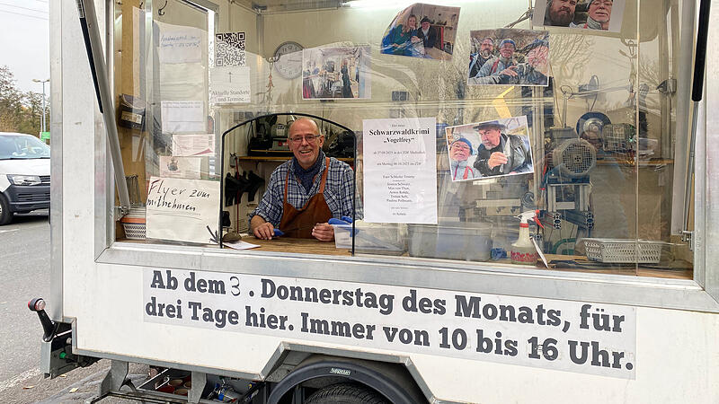 Thomas "Tommy" Werner in seiner mobilen Schleiferei