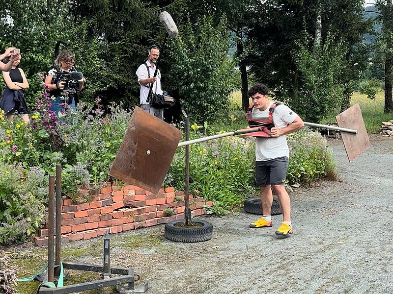 Ein Film-Team des Bayerischen Rundfunks besuchte den ersten Kulmbacher Olympioniken, Merlin Hummel, beim Training in Stadtsteinach.