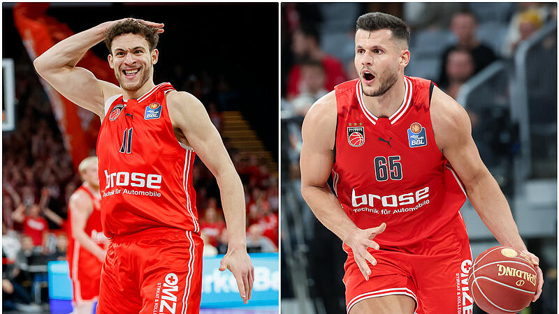 Kevin Wohlrath (links) und Filip Stanic verlassen die Bamberg Baskets.