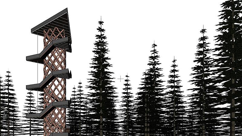 Der neue Aussichtsturm am Presseck Knock wird das Highlight, aber auch die teuerste Einzelma&szlig;nahme des &bdquo;Natur-Erlebnis-W&auml;ldlas&ldquo; sein.