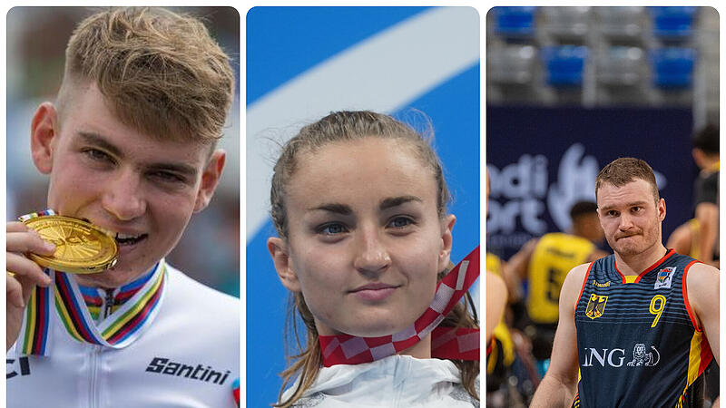 Drei fr&auml;nkische Medaillenhoffnungen bei den Paralympics in Paris: Maximilian J&auml;ger, Elena Semechin, Lukas Glo&szlig;ner.
