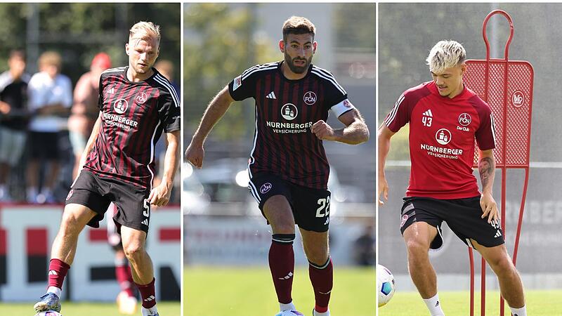 Johannes Geis, Enrico Valentini und Jannik Hofmann (v. li.) sind drei von f&uuml;nf Spielern beim 1. FC N&uuml;rnberg mit fr&auml;nkischen Wurzeln.