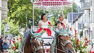 Kaiserin Sisi und Kaiser Franz Josef strahlten beim Festzug am Sonntag.