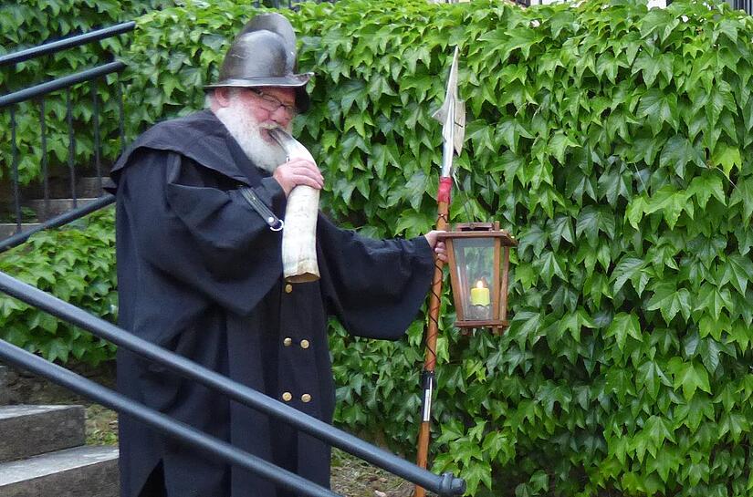 Manfred Heckel w&auml;hrend der ersten Nachtw&auml;chtertour nach dem LockdownForchheim & Fr&auml;nkische Schweiz