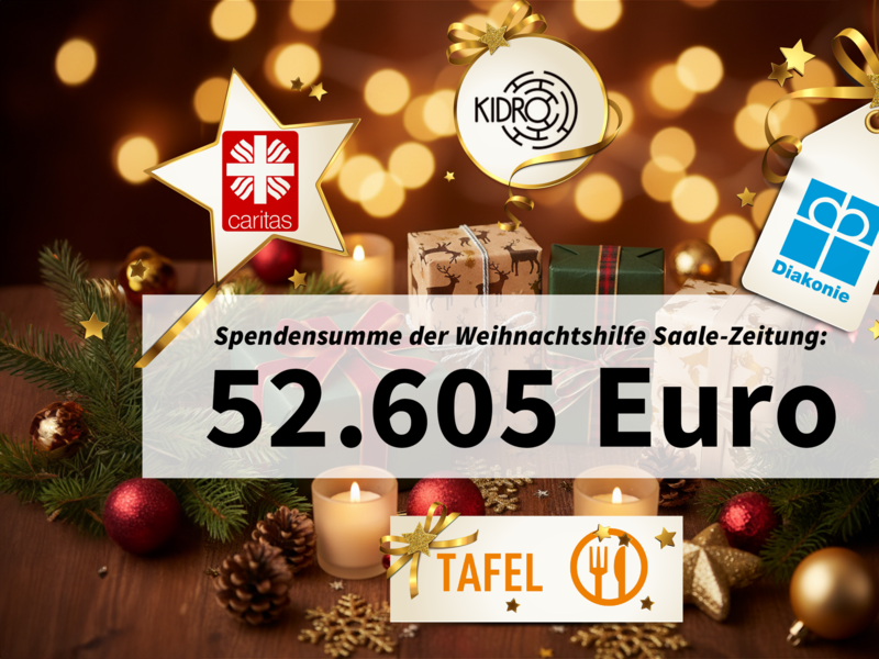 52.605 Euro kamen bei der Weihnachtshilfe der Saale-Zeitung zusammen.