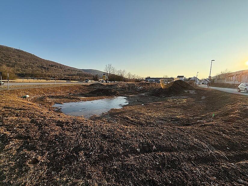 Das besagte Grundstück am Ebermannstadter Ortsausgang. Hier will ein privater Investor eine Tankstelle errichten.Forchheim & Fränkische Schweiz