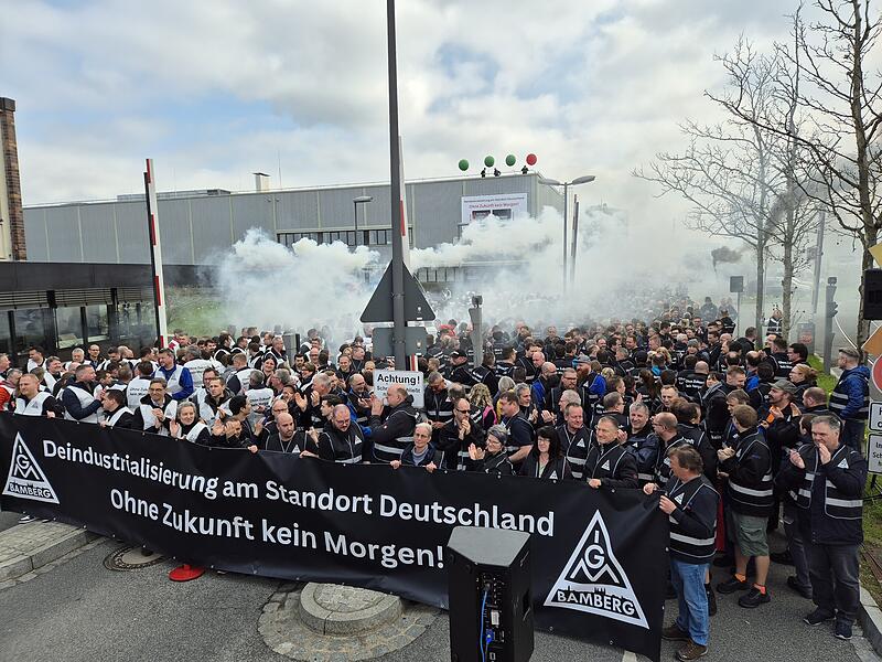 Demo bei Bosch Bamberg 2024: Schon damals war die Deindustrialisierung das gro&szlig;e Schreckgespenst. Es hat sich als wahr erwiesen.