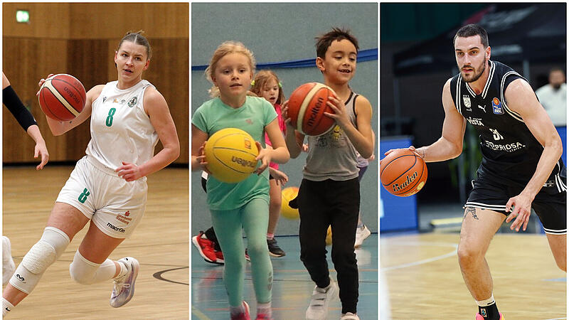 Sowohl die Frauenmannschaft der Bamberg Baskets um Stephanie Sachnovski als auch die Männer mit Daniel Keppeler (rechts) testen am Samstag am Tag des Basketballs in Strullendorf. Doch auch der Nachwuchs kommt auf seine Kosten.