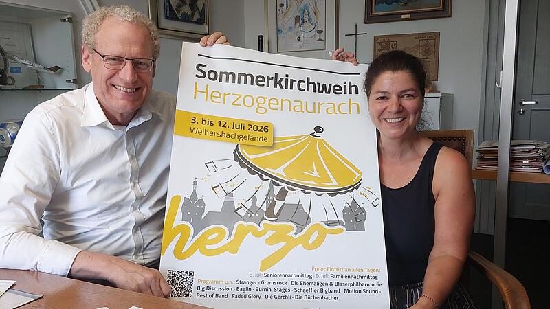 Dem Start der diesj&auml;hrigen Sommerkirchweih in Herzogenaurach fiebern German Hacker und  Ines Boubaker entgegen.