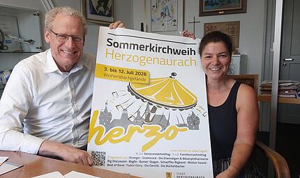 Dem Start der diesj&auml;hrigen Sommerkirchweih in Herzogenaurach fiebern German Hacker und  Ines Boubaker entgegen.