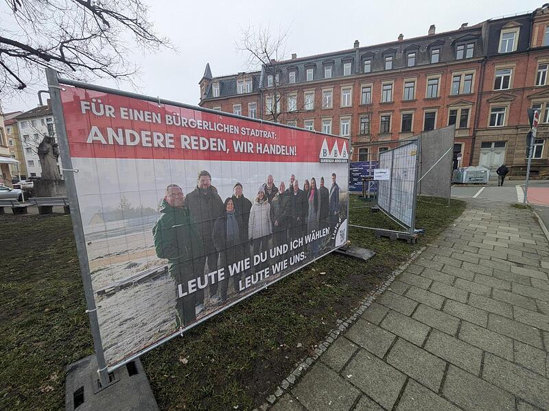 Wahlplakate Marienplatz in Bamberg