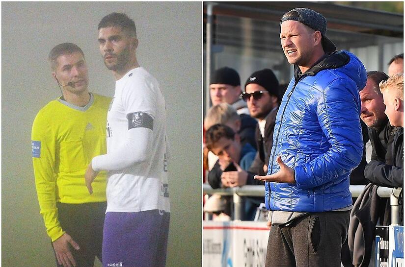 Aus Sachsen in die Oberpfalz: Nach seiner Zeit beim FC Amberg ist Kai Hempel (rechtes Bild) seit der Saison 2016/17 f&uuml;r die DJK Gebenbach aktiv und f&uuml;hrt das Team seit Oktober 2021 als hauptverantwortlicher Trainer an. Im November wurde das Spiel ...