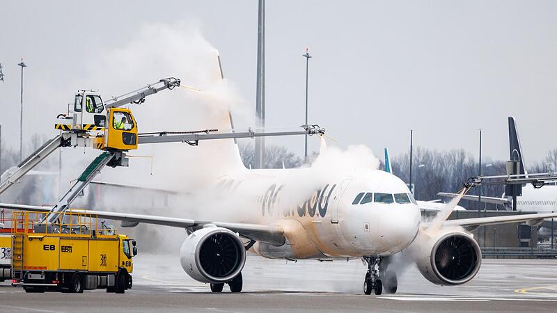 Winterwetter am Münchner Flughafen