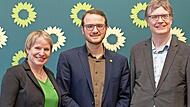 Optimismus bei den Grünen: Eva Linhart, Christian Zwanziger und Sascha Müller (von links).