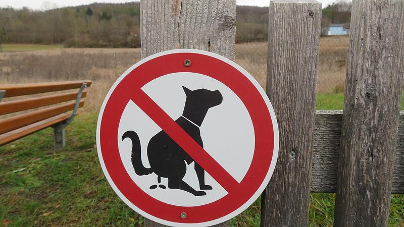 Solche Hinweisschilder dr&uuml;cken es deutlich aus: Diese Fl&auml;che ist kein Hunde-Klo!