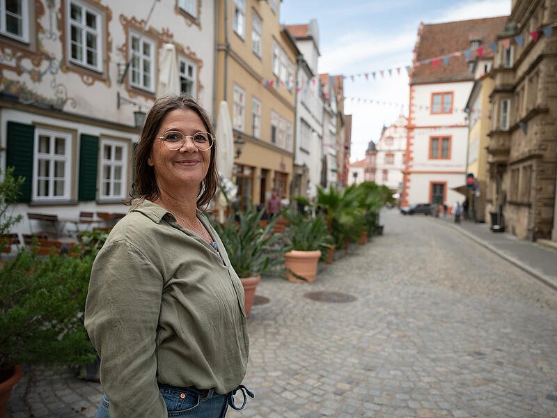 Kerstin Ritz in der Herrngasse in Coburg