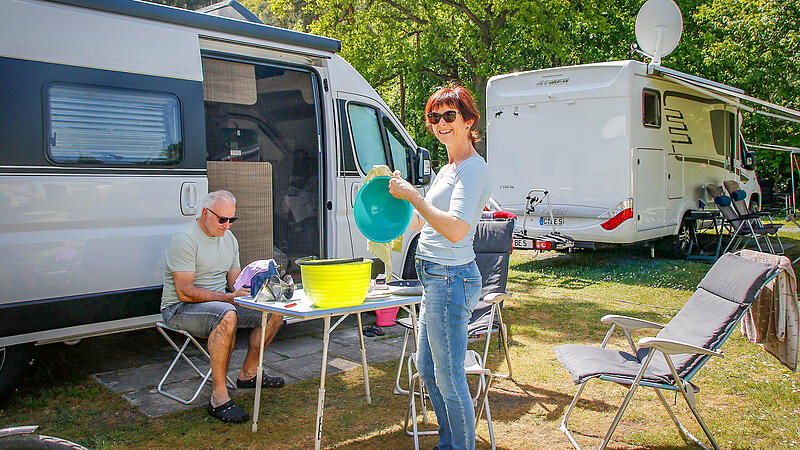 Das Ehepaar Rother-Rosenboom kommt aus Bremen und verbringt aktuell drei Tage auf dem Campingplatz Insel in Bamberg-Bug. Anschlie&szlig;end geht es weiter nach Kroatien.