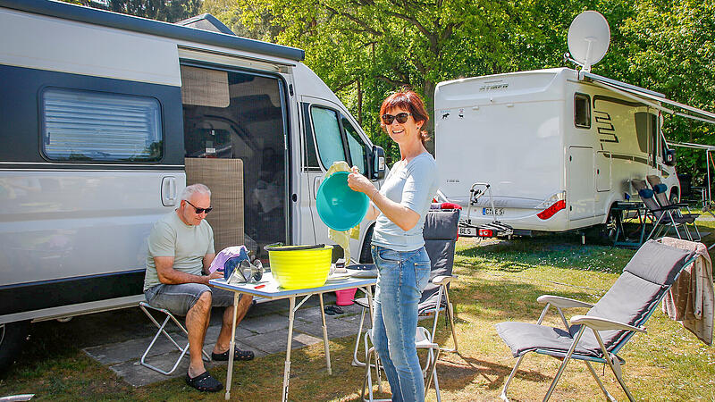 Das Ehepaar Rother-Rosenboom kommt aus Bremen und verbringt aktuell drei Tage auf dem Campingplatz Insel in Bamberg-Bug. Anschlie&szlig;end geht es weiter nach Kroatien.