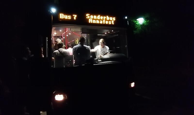 Die Annafest-Sonderbusse bringen die Besucher nachts in den Landkreis.Forchheim & Fränkische Schweiz Die Annafest-Sonderbusse bringen die Besucher nachts in den Landkreis.Forchheim & Fränkische Schweiz