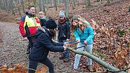 Die Natur als Klassenzimmer: Schüler der Mittelschule Scheßlitz bei ihrer Waldaktion.