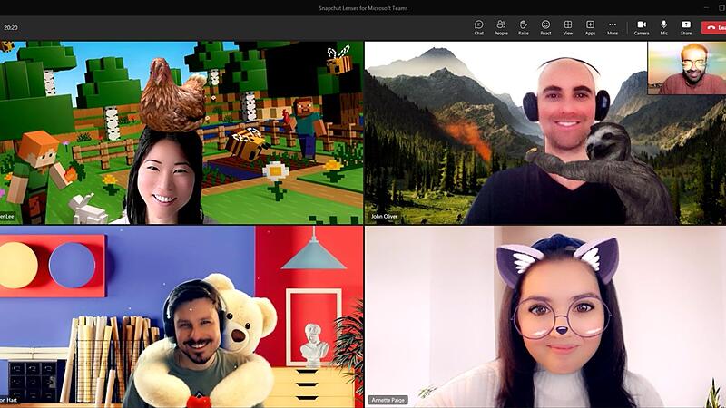 Personen in einem Call nutzen diverse Filter
