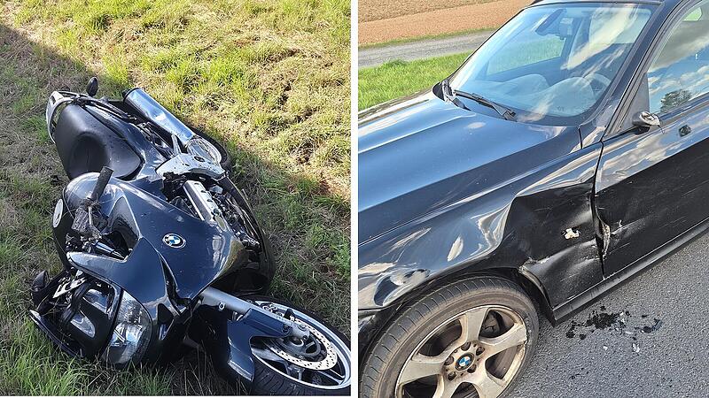 Schwerer Unfall auf B303 bei Sonnefeld &ndash; Biker schwebt in Lebensgefahr