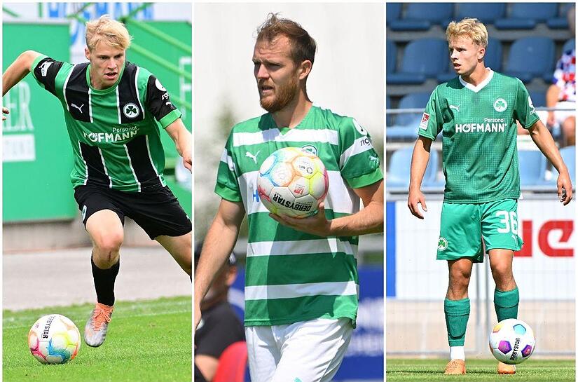 Ob Christoph Meister (von links), Fabian Baumg&auml;rtel oder Philipp M&uuml;ller: Einige Spieler im Kader der SpVgg Greuther F&uuml;rth II haben eine Bamberger Vergangenheit bzw. in der Region ihre Wurzeln. Am Samstag ist der FC Eintracht zu Gast.