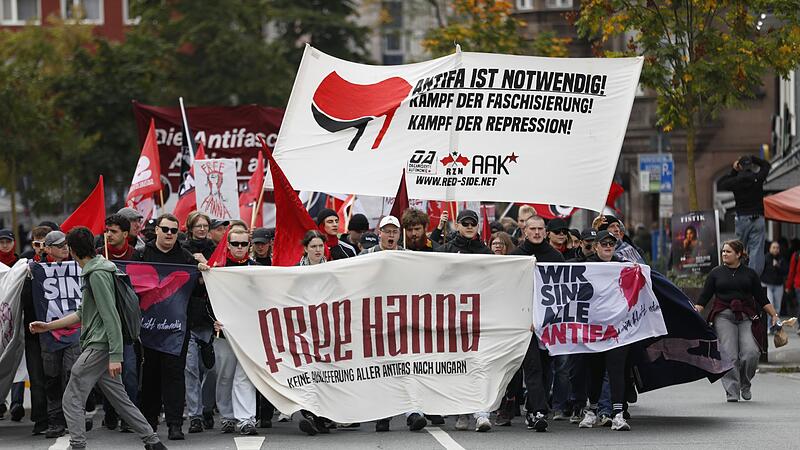 Demonstration für mutmaßliche Linksextremistin