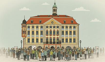 Der Andrang ist gro&szlig;: Bis zu 400 Frauen und M&auml;nner k&ouml;nnten sich bei der Kommunalwahl im M&auml;rz 2026 um einen Platz im neuen Coburger Stadtrat bewerben. Der Stadtrat tagt im Coburger Rathaus.