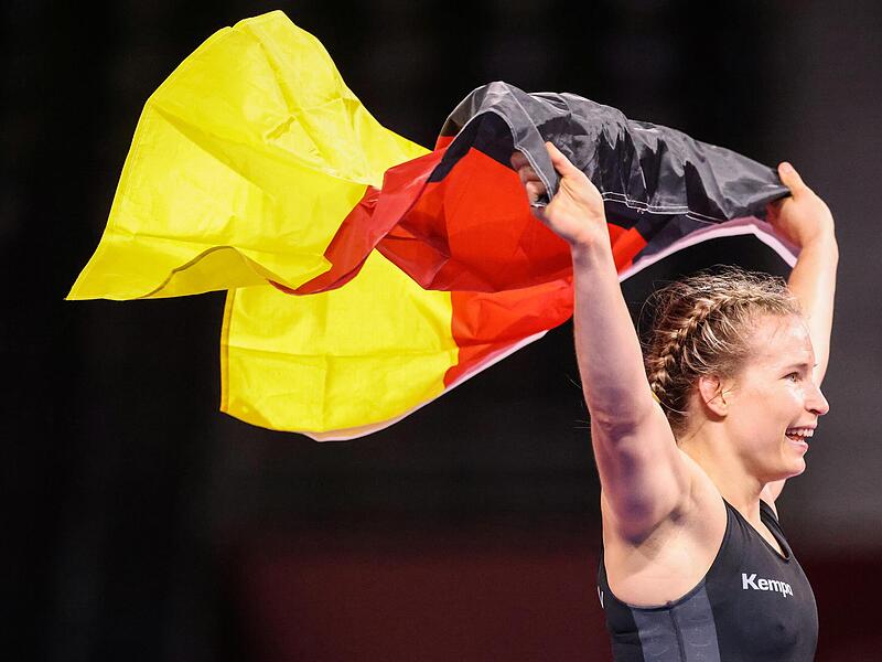 Alina Rotter-Focken sicherte den deutschen Ringerinnen die erste Olympia-Medaille überhaupt.